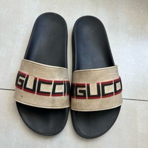 Gucci Black white open Slide